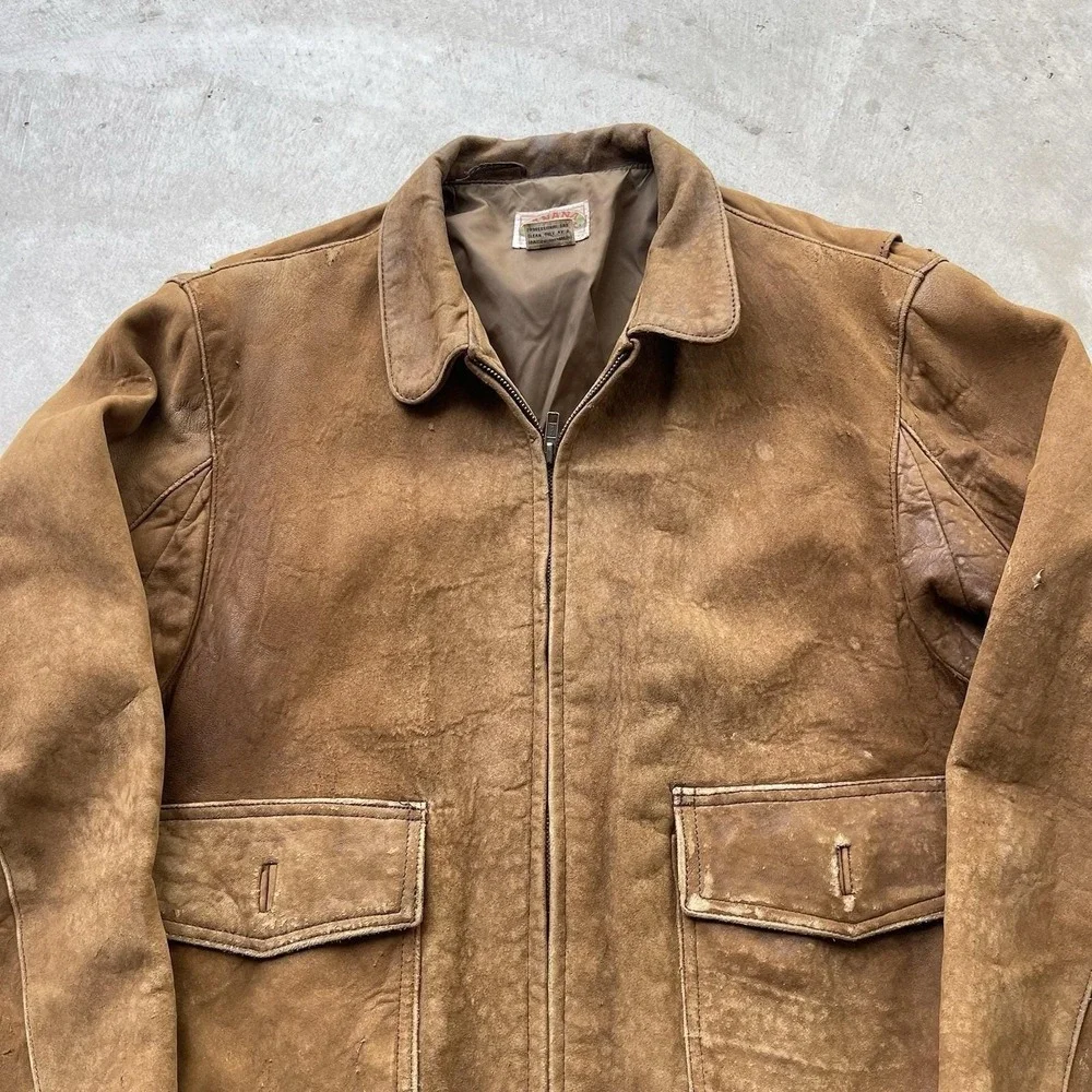 Vintage Banana Republic aviator jacket 40 leather Bomber cockpit Patina Distress